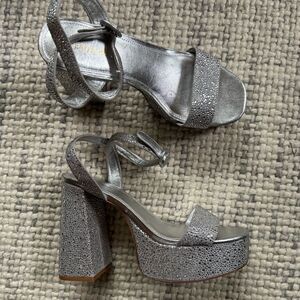 NEW Larroude Dolly Platform Rhinestone Crystal 9.5
